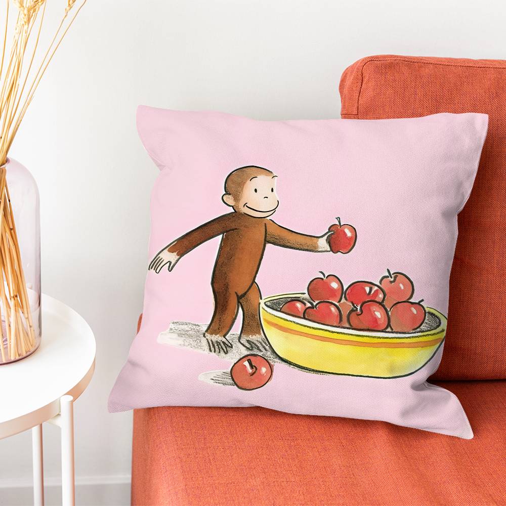 CCurious Monkey GGeorge Pillow Case Plush Fabric Soft Pillowcase Double Sided Print Cushion Cover Household Gifts