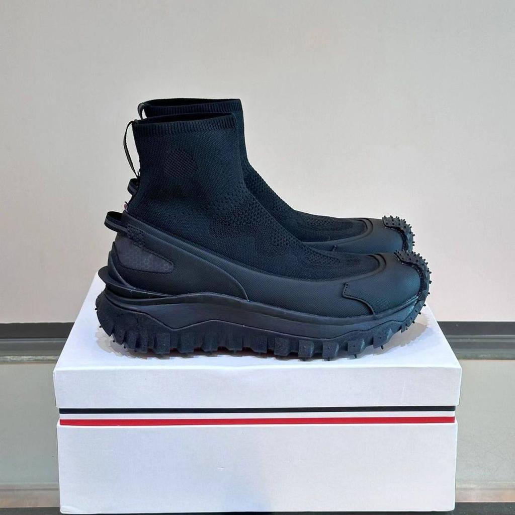 Lazy Mesh Boots One Pedal High-Top Outdoor Shoes Sports And Leisure High-Top Boots Dark Simple Short Boots Men'S Boots