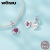 WOSTU 925 Sterling Silver Openable Heart-shaped Balloon Charms Forever Love Pendant Fit Original Bracelet for Valentine's Gift