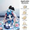 1 Stück Leichte Flanelldecke mit Katzenmuster, Bequeme und Warme Decke, für Camping Sofa Bett und Couch Büro, Geschenk