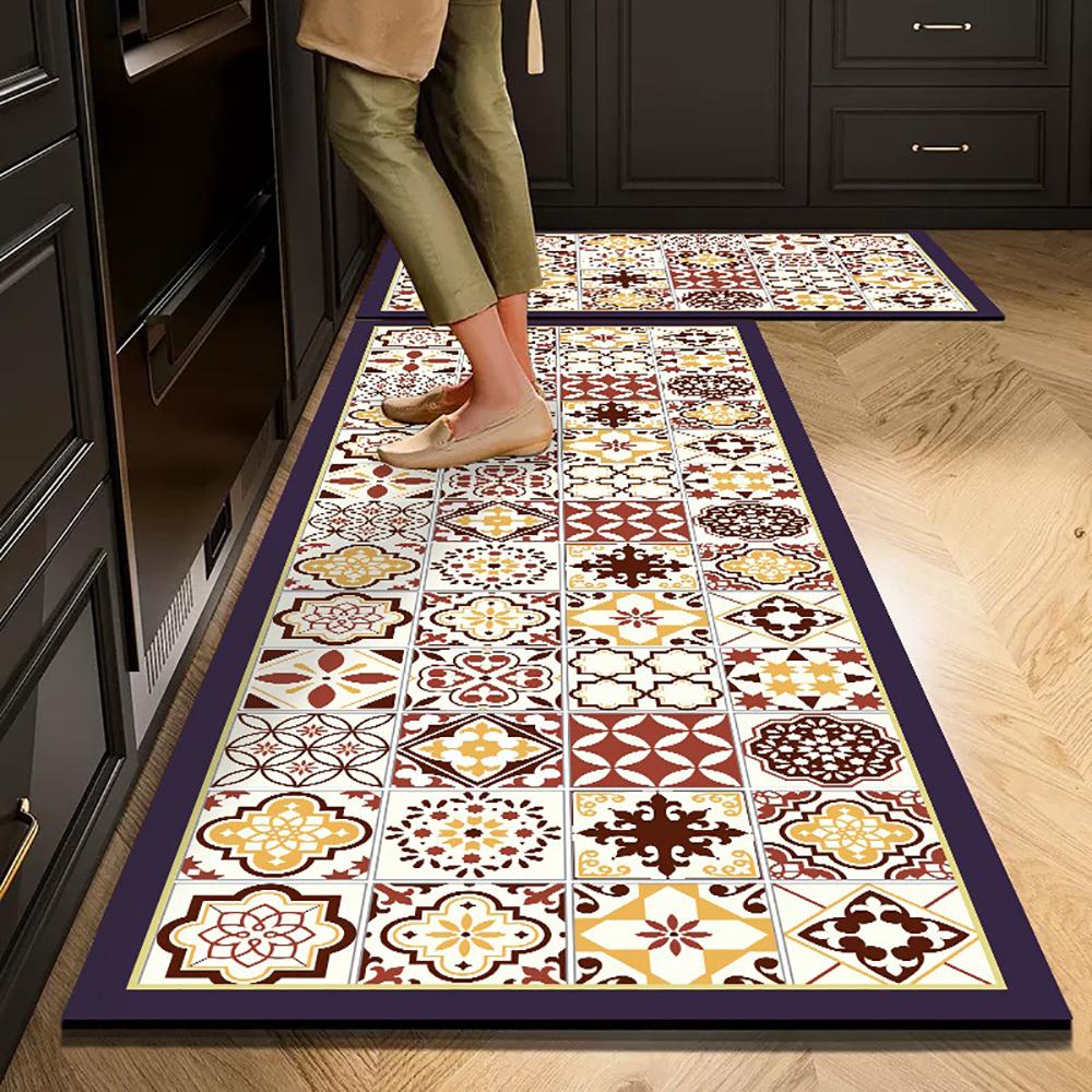 1/2PCS Kitchen Oil-Resistant Floor Mat, Bathroom Absorbent Quick-Drying Carpet, Anti-Slip Doormat For Home Decoration