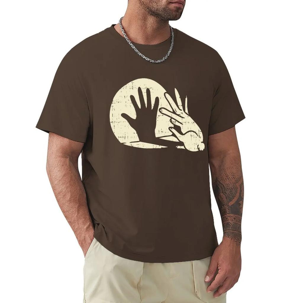 Funny Rabbit Shirt Animal Bunny Lover Shadow Play Pun Gift T-Shirt Slim Fit Tops Shirts Prevailing Cotton Men T Shirt