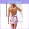 Elegant Women Sleeveless Floral Print Backless Dress For Summer Evening Parties
