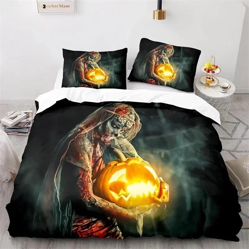 Comforter 3D Print Horror Theme King Zombie Hand Microfiber Gothic Spooky Bedding Set Twin Queen