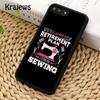Krajews love Sewing Machine Pattern Phone Case Cover For IPhone 18 17 Air 16 15 14 plus 11 12 13 pro max coque Fundas