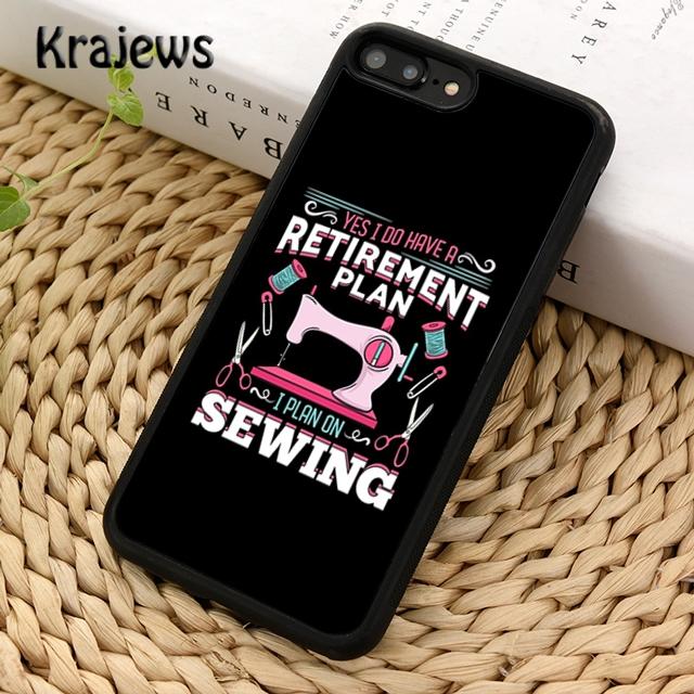 Krajews love Sewing Machine Pattern Phone Case Cover For IPhone 18 17 Air 16 15 14 plus 11 12 13 pro max coque Fundas