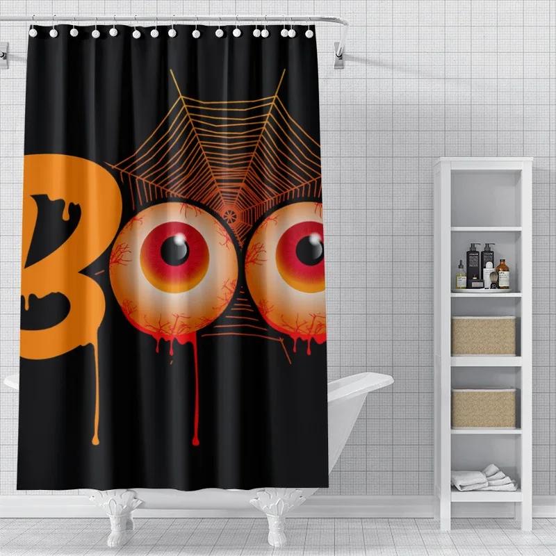 

Home Shower Curtains For Bathroom Waterproof Fabric Modern Nordic Style Living Room Curtain Halloween Autumn Pumpkin Decoration W60H190(CM)-1 Pcs