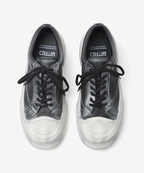 [WETHEROAD] Bread Dirty Scratch Preppy Sneakers Black WTRD3140