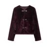 Womens Fall Double-Sided Jacket With Knot Button Street Style Solid Color Outerwear
