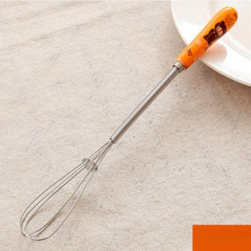 Bear Ceramic Handle Stainless Steel Compact Manual Egg Beater Cake Cookie Baking Mixer