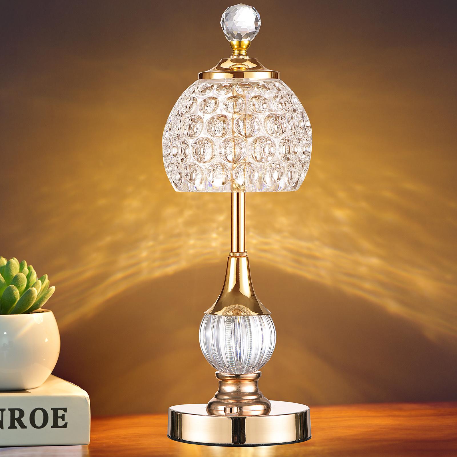 

Беспроводная настольная лампа Crystal LED Touch Lamp со встроенным аккумулятором емкостью 5200 мАч и беспроводной зарядкой через USB - регулируемый свет, 3 цвета света