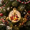 Decorative Holiday Lighted Scenes Glowing Christmas Story Ornament, Light-Up Ball with Warm LED Light, Mini Acrylic Festive Tree Baubles Scene