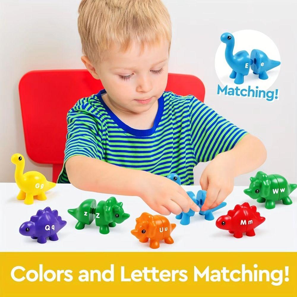 Plastic Letters Matching Letters Toy Double-Sided Dinosaur Alphabet Sensory Toys  Children'S Gift