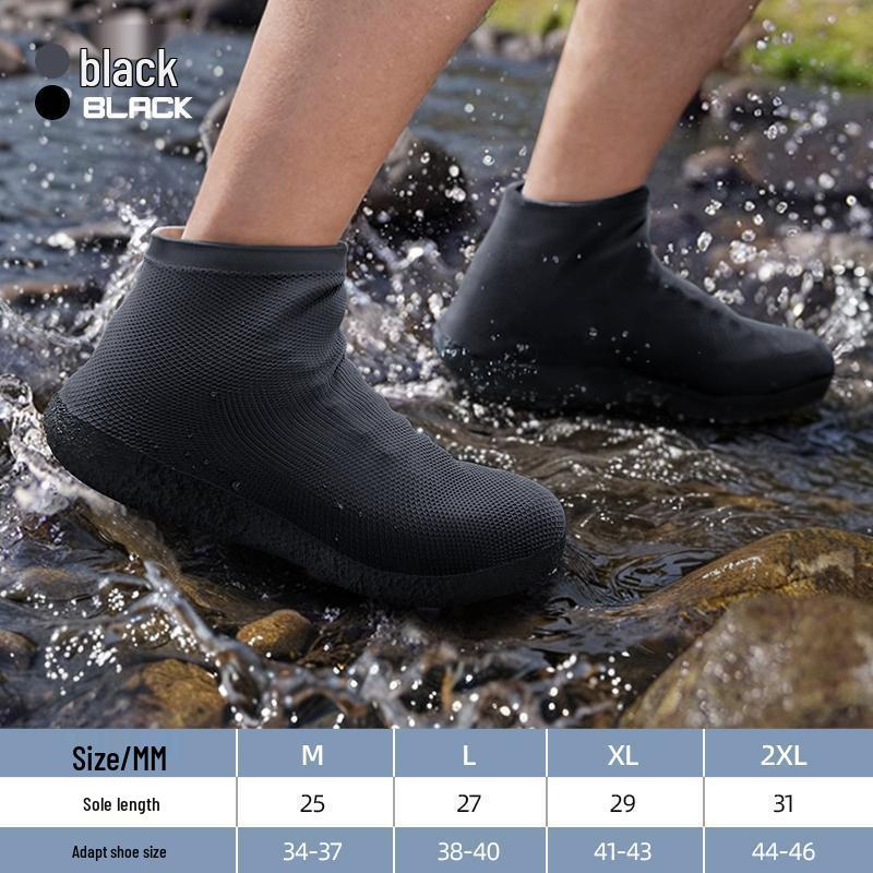 Unisex Waterproof Non-Slip Shoe Covers - Durable and Portable Silicone Rain Boots for Rainy Days, Available for Adults and Children