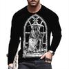 Autumn Winter Men's Christmas Pullover Long Sleeve Top Loose Fit Spring Skeleton Youth Men Round Neck Casual T-shirt
