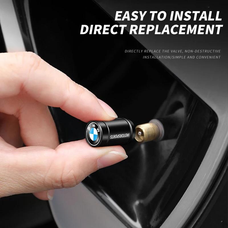4PCS Metal Car Tire Valve Caps Decor Dust-proof Auto Sports Emblem For BMW E46 E85 E60 F10 E39 F30 E36 F20 E87 E90 E70 X3 X5