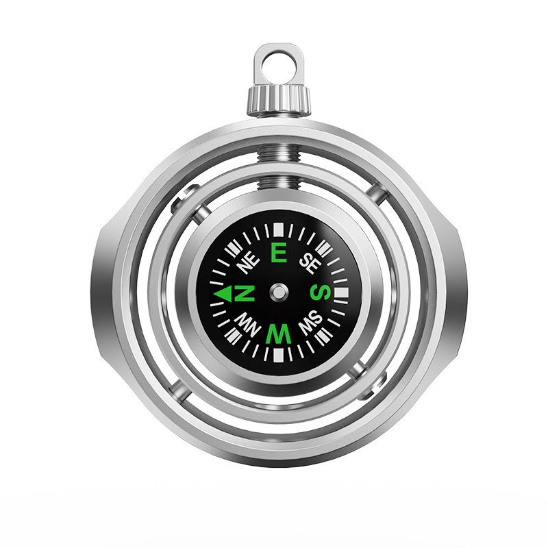 

Multifunctional Compass EDC Fidget Toy Alloy Decompression Fidget Spinner Outdoor Practical Gadget Fashion Pendant Backpack серебряный