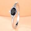 Delicate Silver Color Oval Zircon Slim Band Ring Three Colors Available for Women Daily Wear and Party