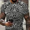 Summer Men's 3D Printed Crew Neck T-Shirt Fashion Versatile Breathable Trend Casual