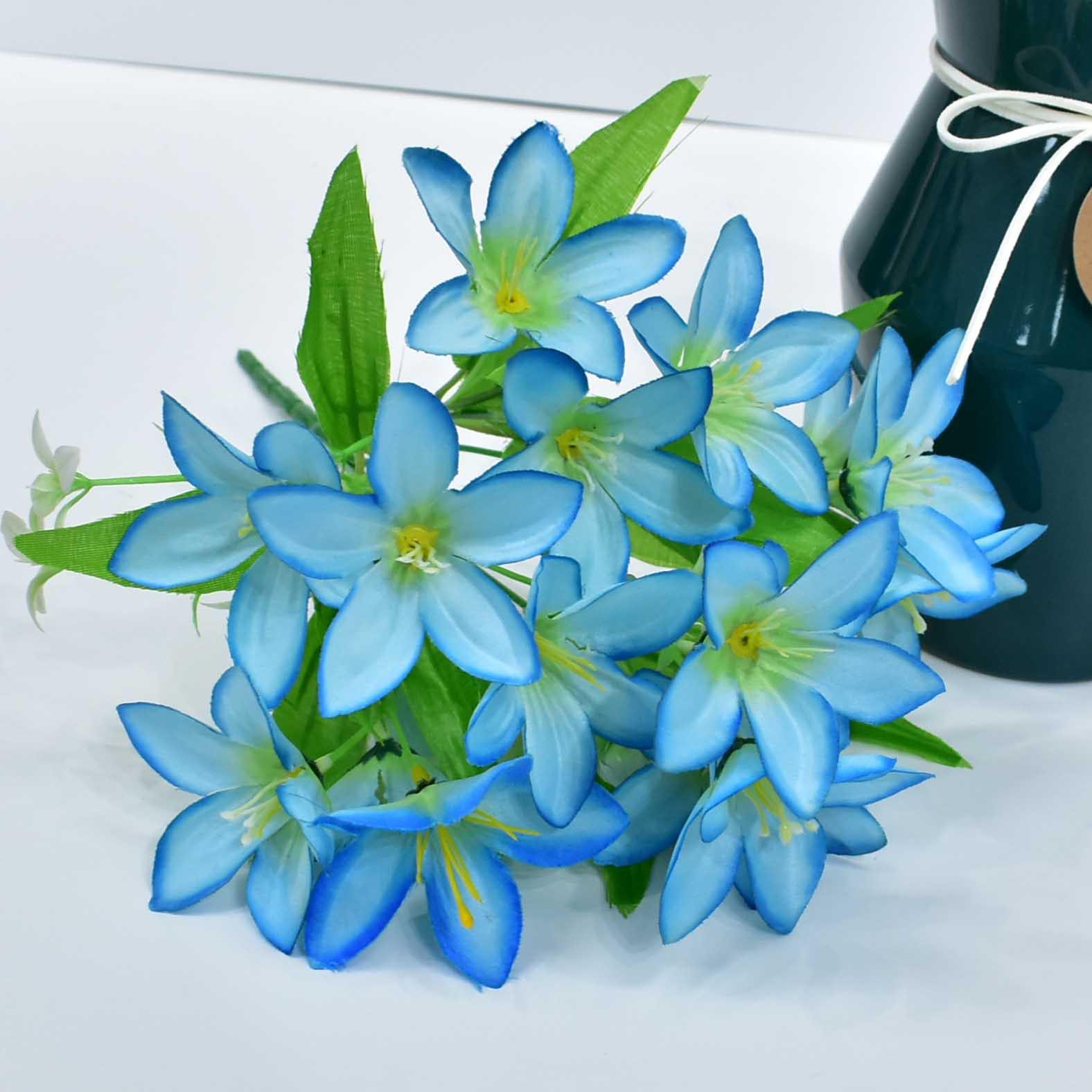 

1 букет искусственных мини-цветов для дома, офиса, свадьбы, вечеринки, декора MIT синий