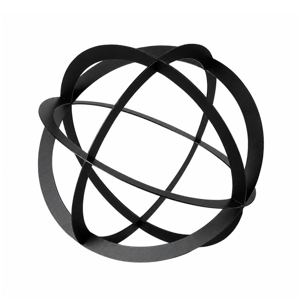 Metal Geometric Sculpture Decorative with Interlocking Rings Elegant