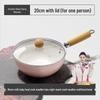 20cm Pink Ceramic Non-Stick Wok with Lid