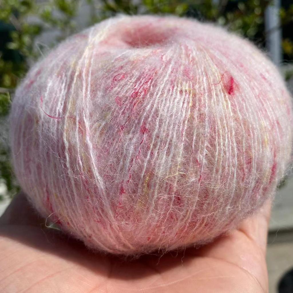 10pcs/25g Color-dot Mohair Yarn Rainbow Knitting Yarn Crochet Baby Sweater Socks Young Mohair Colored Bean Wool Yarn