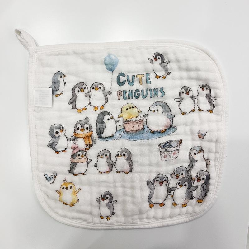 Soft Breathable Baby Face Washcloth Bib, Six-Layer Gauze 28*28cm