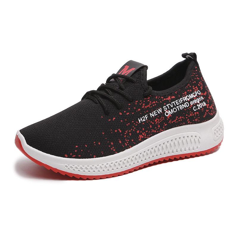 Spring and Summer Korean Version of All-match Women's Sports Shoes New Breathable Mesh Running Shoes Casual Soft Bottom Travel Women's Shoes