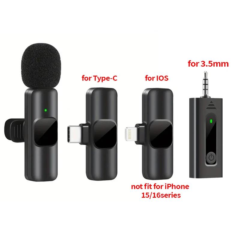 2.4G Wireless Lavalier Microphone Noise Cancelling Audio Video Recording For iPhone/iPad/Android/Xiaomi/Samsung Live Game Mic