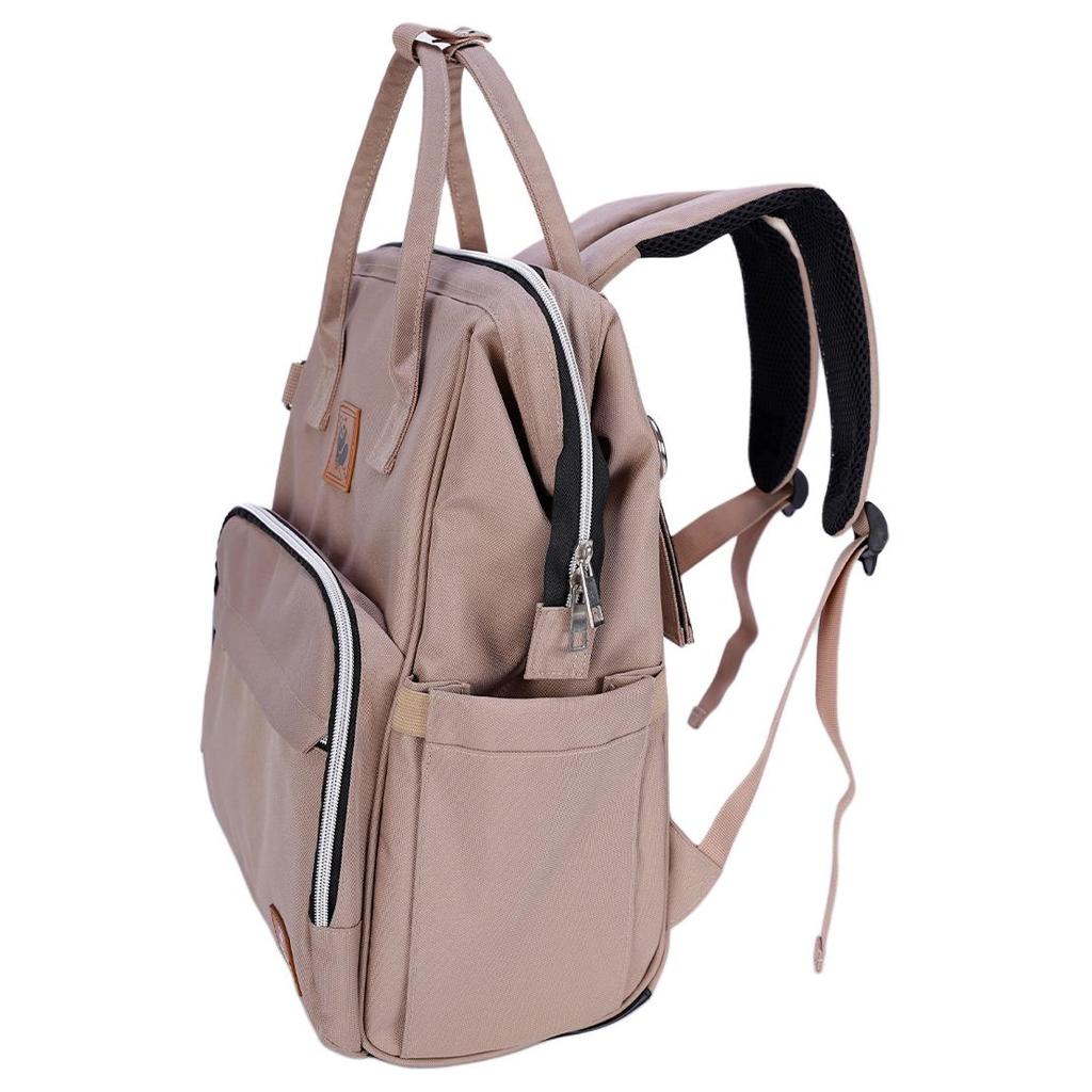 New SWISS MILITARY PU Backpack Storage Bag Large Unisex Light Brown SW24QXS008