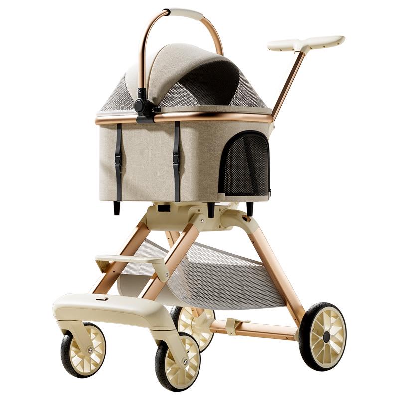 Lightweight Foldable Pet Stroller for Small Dogs & Cats