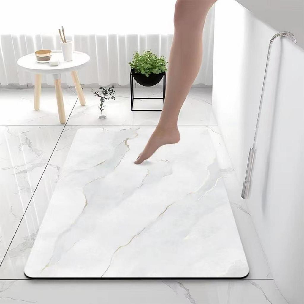 Diatom Thickening Printing Mat Bathroom Bath Nonslip Carpets In Wash Basin Bathtub Side Floor Rug Shower Room Doormat Memory Foam 3d Pad