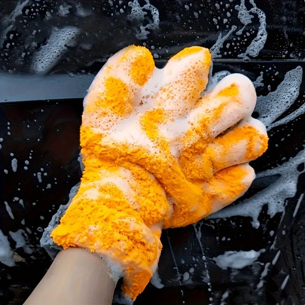 

2Pcs High Absorbency Car Wash Mitts Nonscratch Vehicle Cleaning Gloves Auto Care 2Pcs