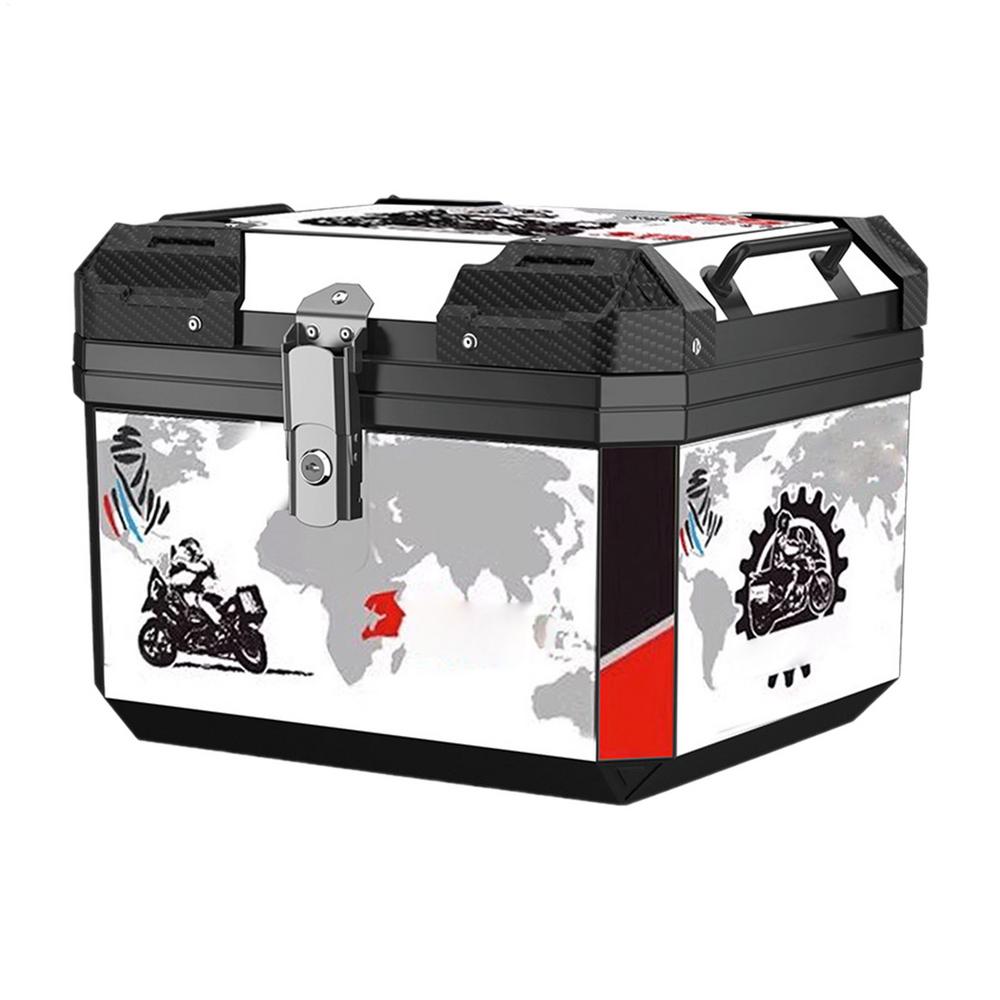Motorcycle Top Case Rear Box Trunk Waterproof Top Case 45L Capacity Storage Organizer Luggage Carrier Dustproof Scooter