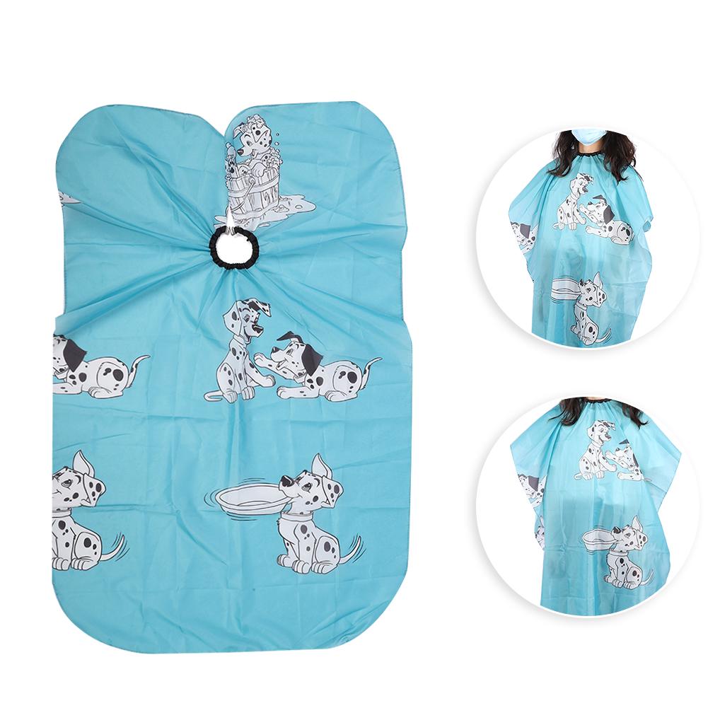 Cartoon Children Hairdressing Apron Hair Cutting Dyeing Adjustable Gown Cape Blue 110 X 80cm