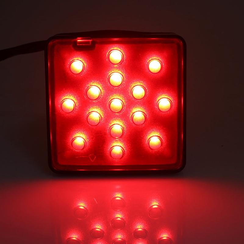 Square Red LED Tail Surface Mount Grommets Plugs Waterproof  Stop Brake Turn Trailer Lights for RV Truck