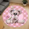 1pc Bear Flowers Round Chair Mat Office Area Rug - Non-Slip, Floor Mat for Office, Bedroom, Ideal Home Decor Gift C0112031