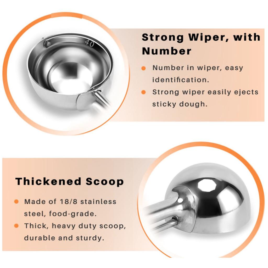 Keksportionierer für Teigbacken SUS304 Edelstahl Melonenbällchenausstecher Mini Eisportionierer 50mm