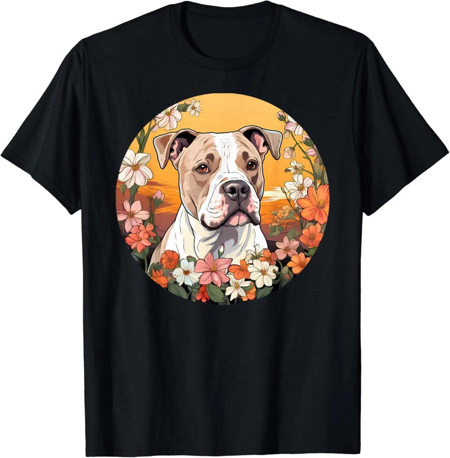 

Cute American Bulldog Mountain Flower Meadow Dog Mom Gift Unisex T-Shirt S