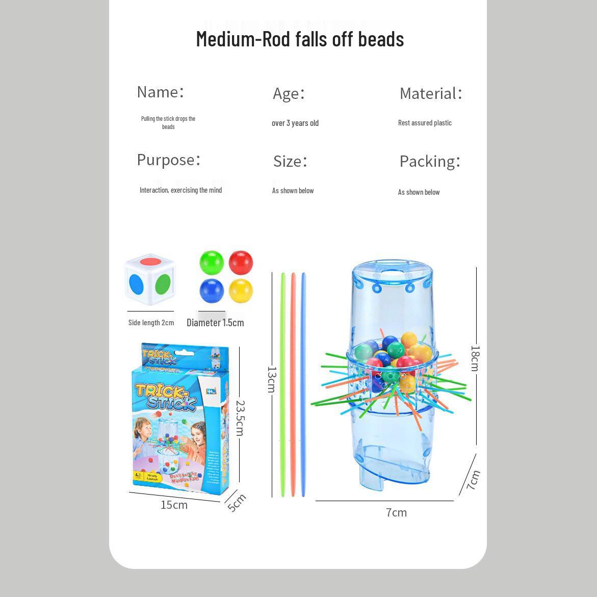 

Kids Stick Pulling Game: Balance & Beads Party Challenge for Parent-Child Interaction & Early Learning