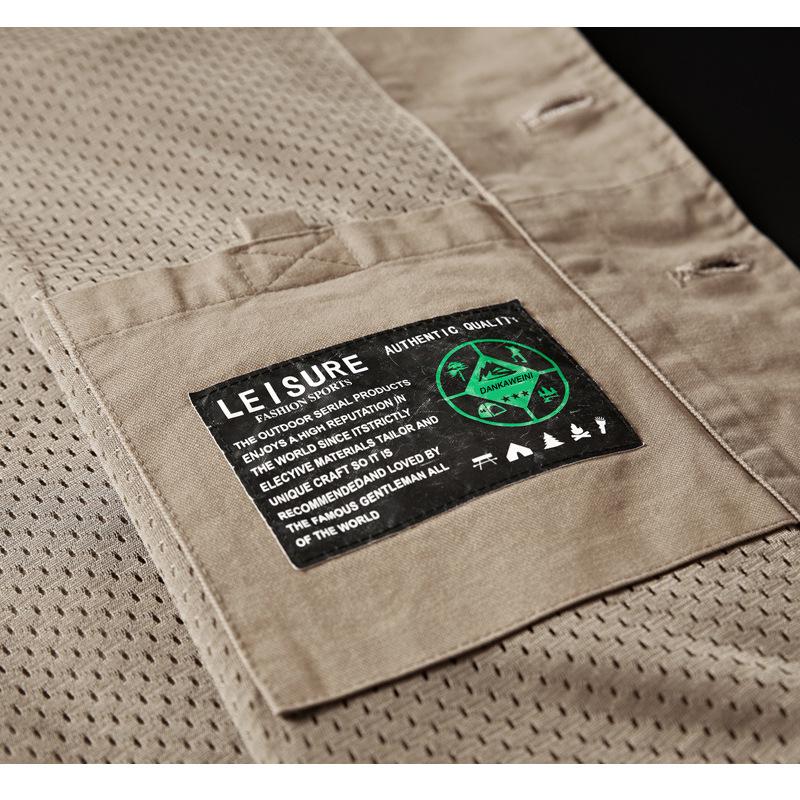 Men's Plus Size Cotton V-Neck Fishing Vest – Middle-Aged & Elderly Casual Sleeveless Jacket