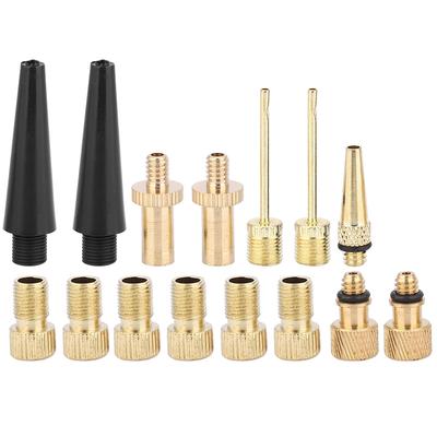 15 piezas Bomba de Bicicleta Convertidor de Válvula de Aire Adaptadores de Válvulas de Cobre para Bicicleta Kit DV SV AV