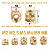 Messing Heißschmelz-Einsatzmuttern Kit M2 M2.5 M3 M4 M5 M6 Gewinde-Einbettung Kupfermutter Presspassung für 3D-Drucker Kunststoffgehäuse