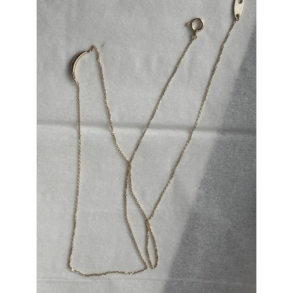 Used Ete K10YG Layer Crescent Moon Necklace Ete Necklace 10K Gold Simple