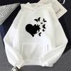 Autumn Winter Daily Casual Sporty Hoodie Lady Urban Fashion Warm Comfortable Hoody Aesthetic Heart Print Woman Hooded Sweatshirt