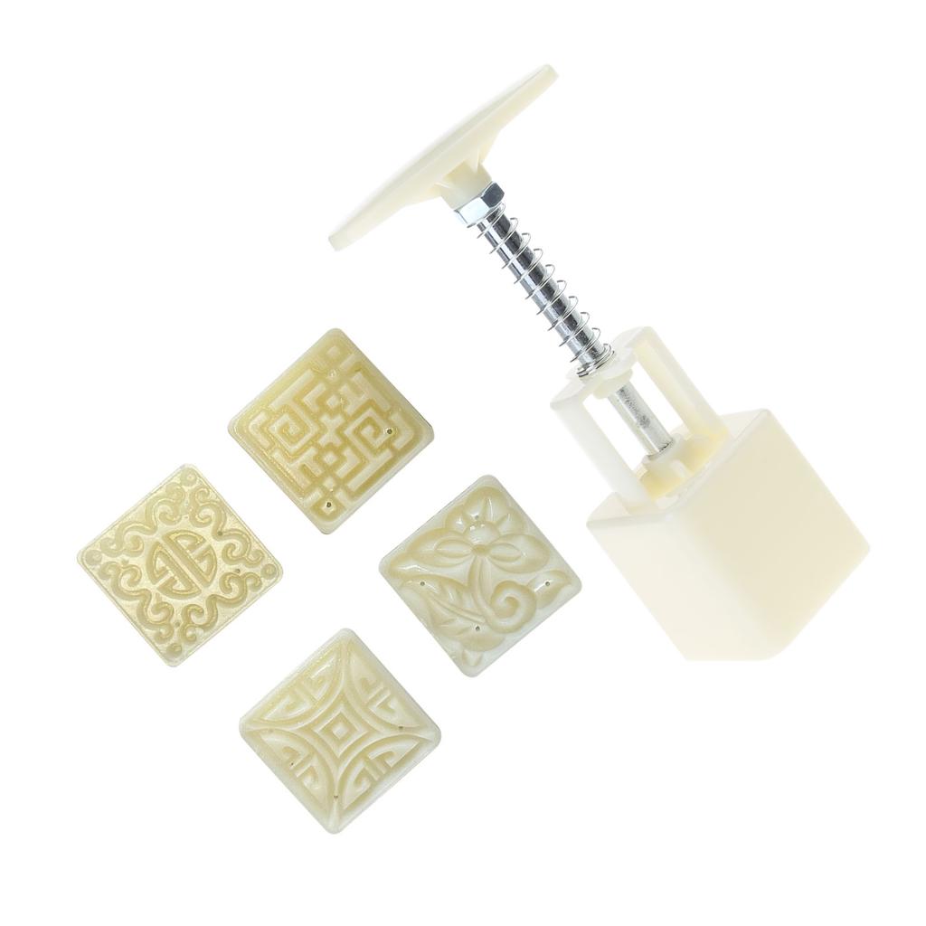 Convenient Blessing Pattern Mooncakes Embosser Practical Dessert Stamp Innovative Square Mold for Home and Food Shops