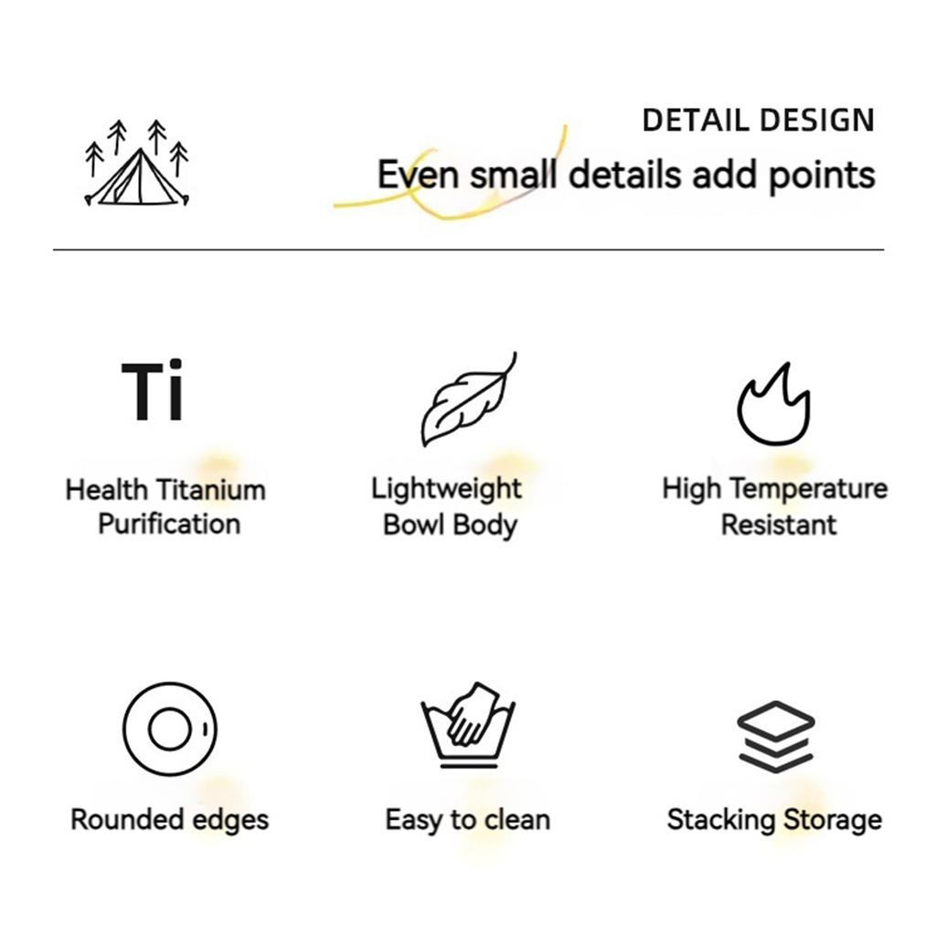 Titanium Purification Plate Portable Travel Tableware Anti-Fall Backcountry Dinnerware Creative Home Dish Plate Camping Supplies