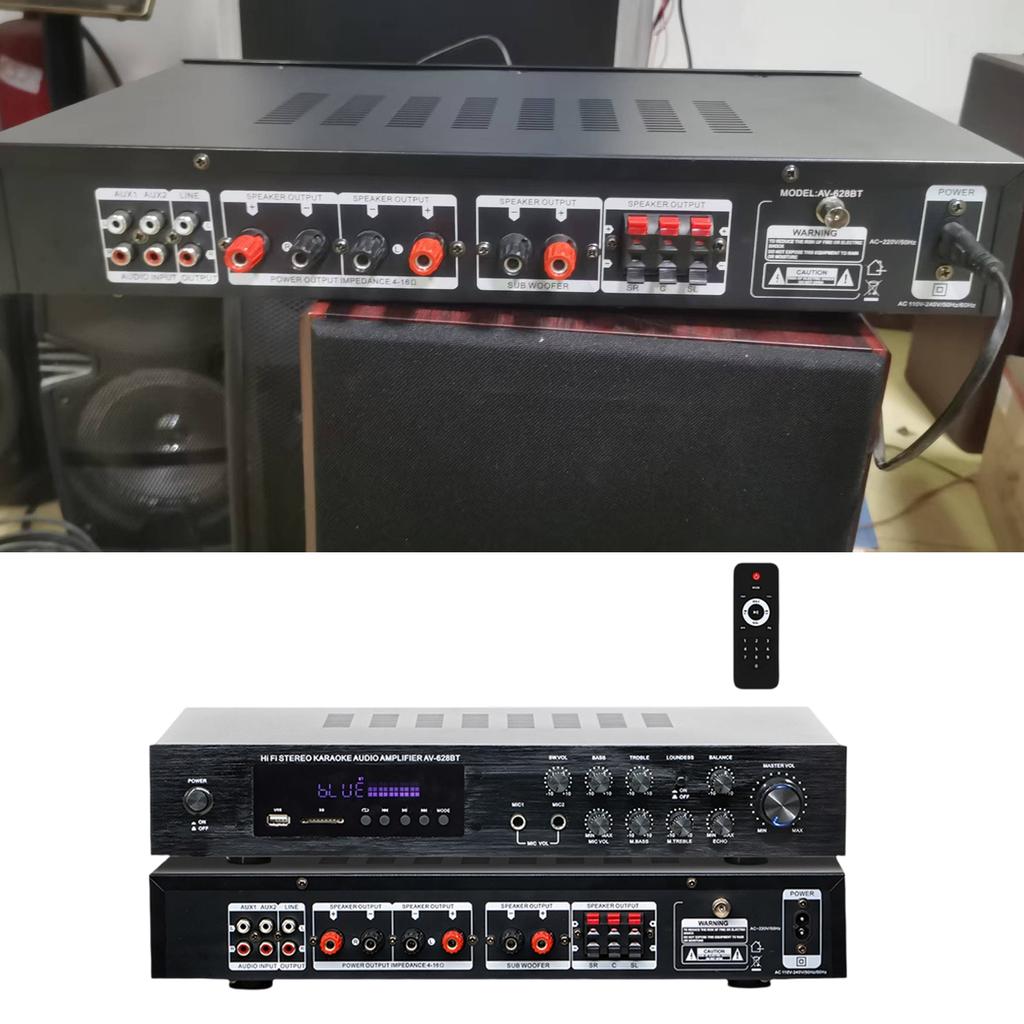 120x2W+80Wx2+80W Music Amplifier With Bluetooth-compatible 5.1 USB Card Slot And FM Radio For Home Entertainment