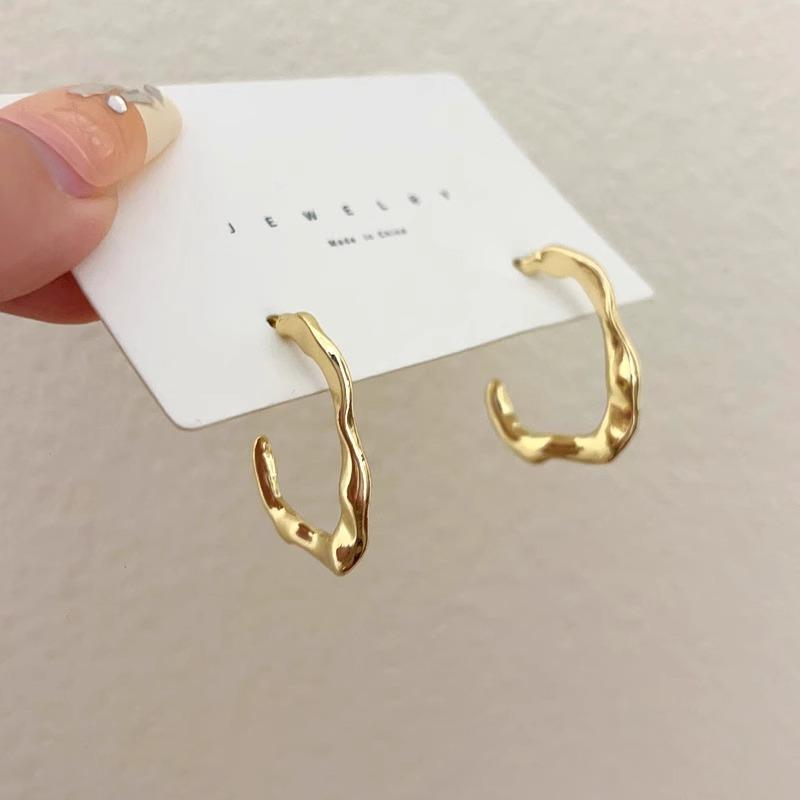 Simple Irregular U-shaped Earrings Compact Fashion INS Style Trendy Gift Elegant Lady's Classic Accessories Temperament Daily Jewelry